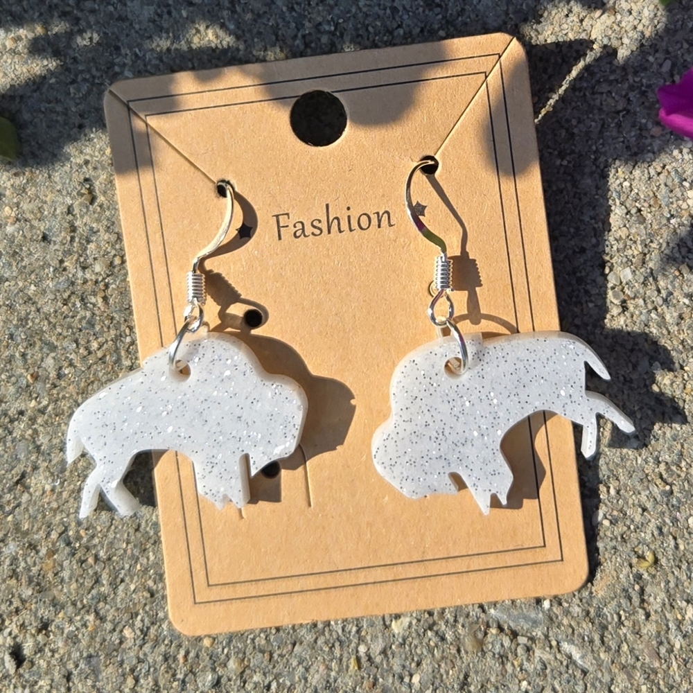 Elegant Glitter Buffalo Earrings